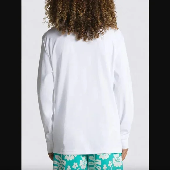 ✨NEW✨ VANS White Long Sleeve Tee Classic Checkered Design UPF 50 Sun Protection - Picture 4 of 7